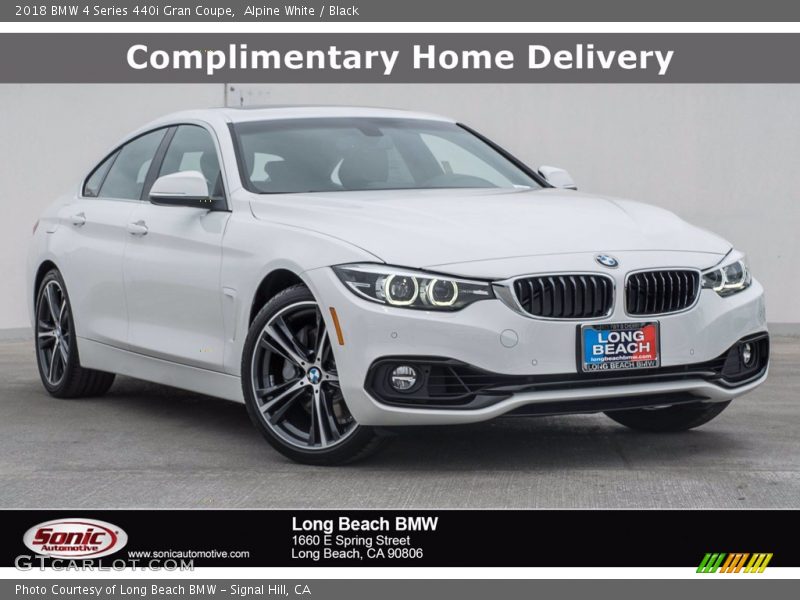 Alpine White / Black 2018 BMW 4 Series 440i Gran Coupe