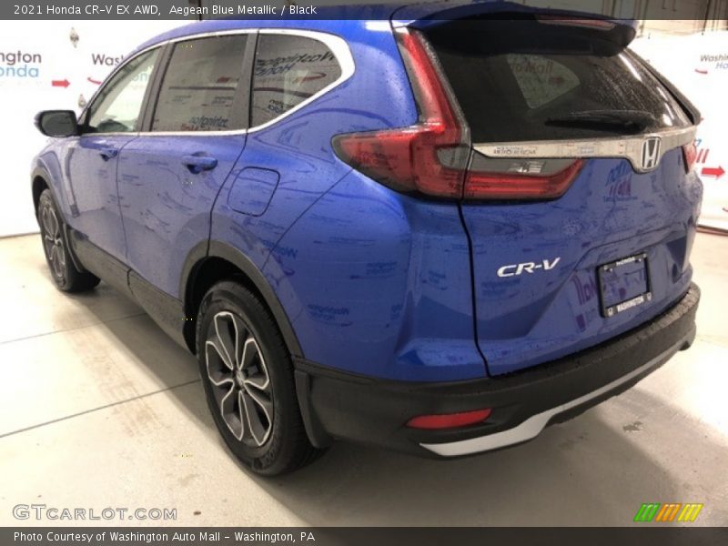 Aegean Blue Metallic / Black 2021 Honda CR-V EX AWD