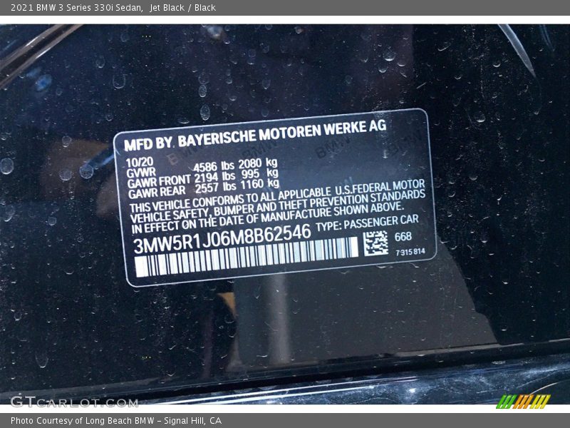 Jet Black / Black 2021 BMW 3 Series 330i Sedan