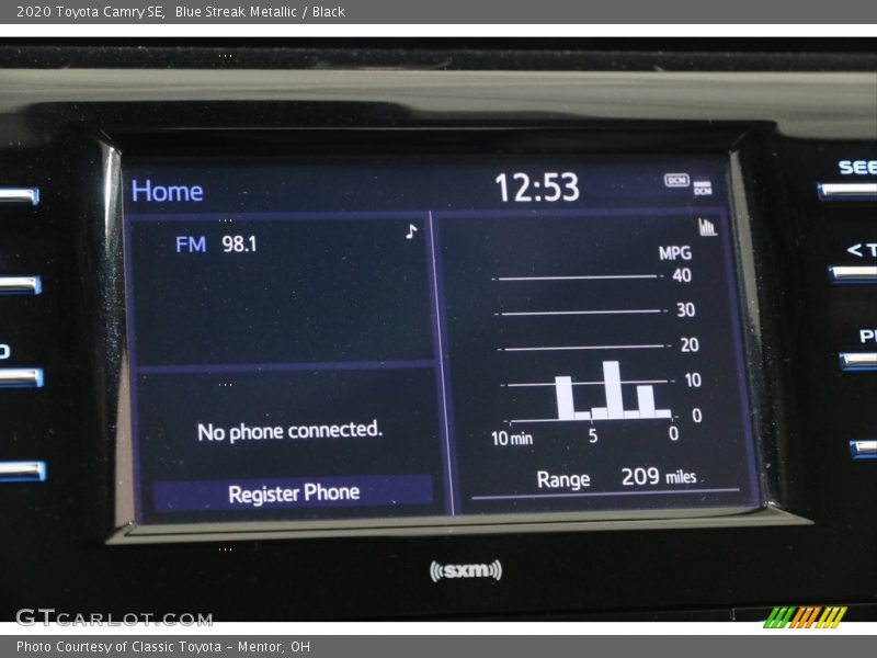 Blue Streak Metallic / Black 2020 Toyota Camry SE