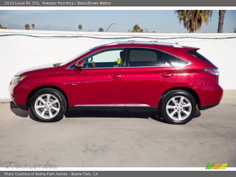 Matador Red Mica / Black/Brown Walnut 2010 Lexus RX 350