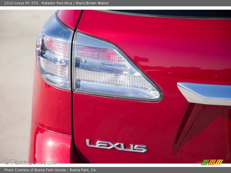 Matador Red Mica / Black/Brown Walnut 2010 Lexus RX 350