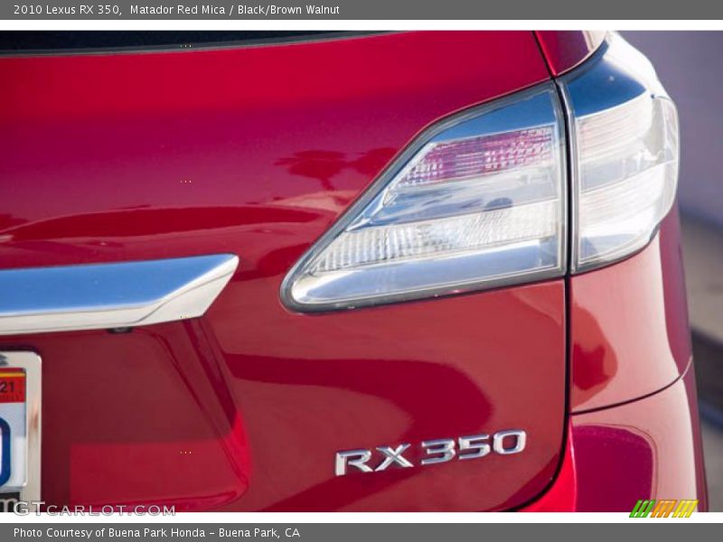 Matador Red Mica / Black/Brown Walnut 2010 Lexus RX 350