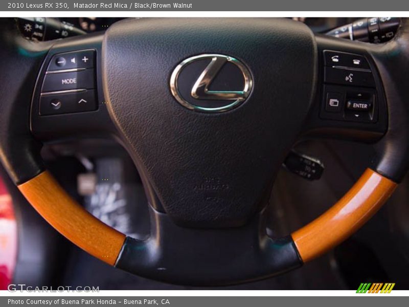 Matador Red Mica / Black/Brown Walnut 2010 Lexus RX 350