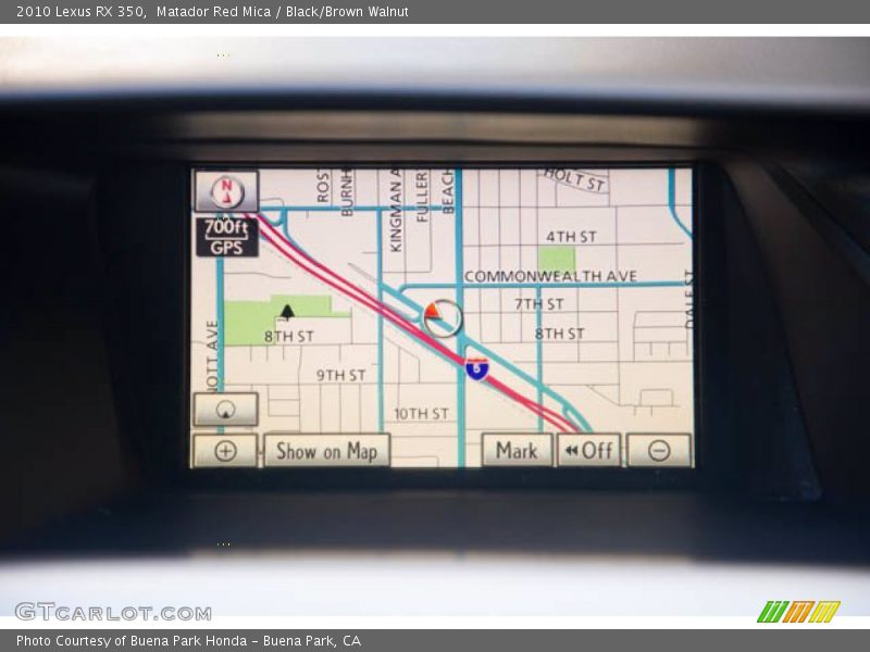 Matador Red Mica / Black/Brown Walnut 2010 Lexus RX 350
