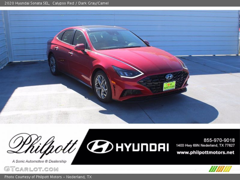 Calypso Red / Dark Gray/Camel 2020 Hyundai Sonata SEL