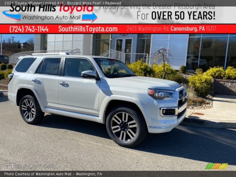 Blizzard White Pearl / Redwood 2021 Toyota 4Runner Limited 4x4