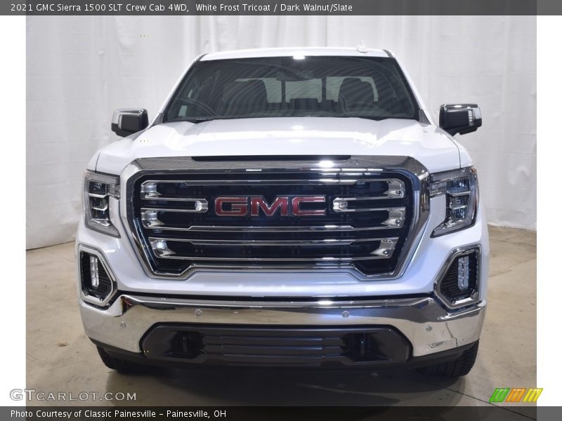 White Frost Tricoat / Dark Walnut/Slate 2021 GMC Sierra 1500 SLT Crew Cab 4WD