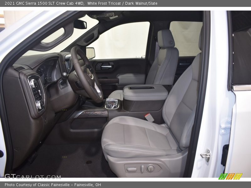 White Frost Tricoat / Dark Walnut/Slate 2021 GMC Sierra 1500 SLT Crew Cab 4WD