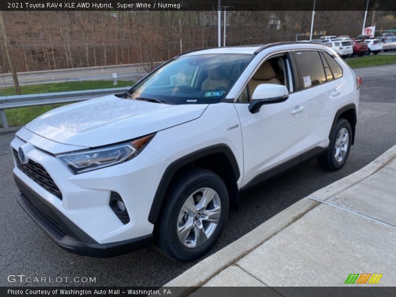 Front 3/4 View of 2021 RAV4 XLE AWD Hybrid