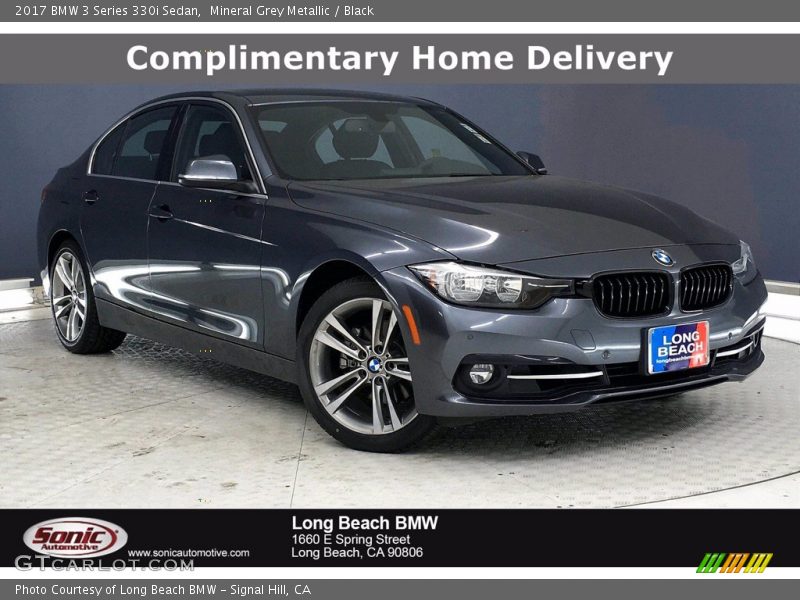 Mineral Grey Metallic / Black 2017 BMW 3 Series 330i Sedan