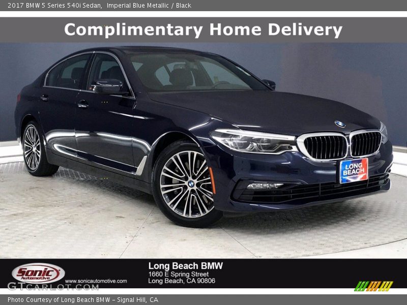 Imperial Blue Metallic / Black 2017 BMW 5 Series 540i Sedan