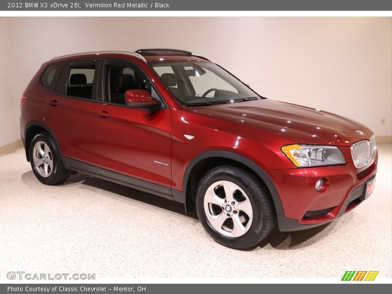 Vermilion Red Metallic / Black 2012 BMW X3 xDrive 28i