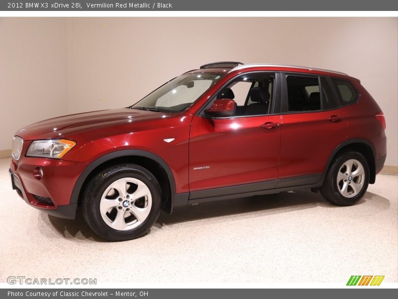 Vermilion Red Metallic / Black 2012 BMW X3 xDrive 28i