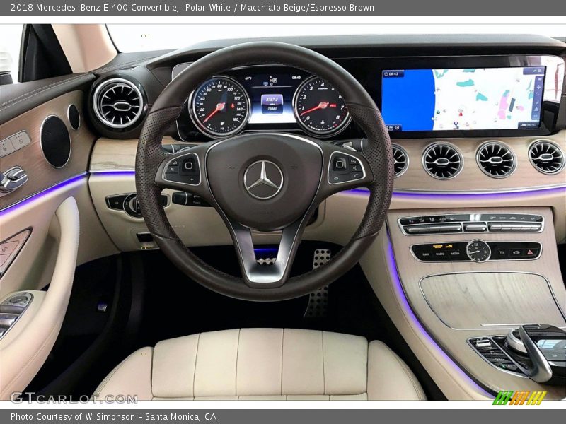 Polar White / Macchiato Beige/Espresso Brown 2018 Mercedes-Benz E 400 Convertible