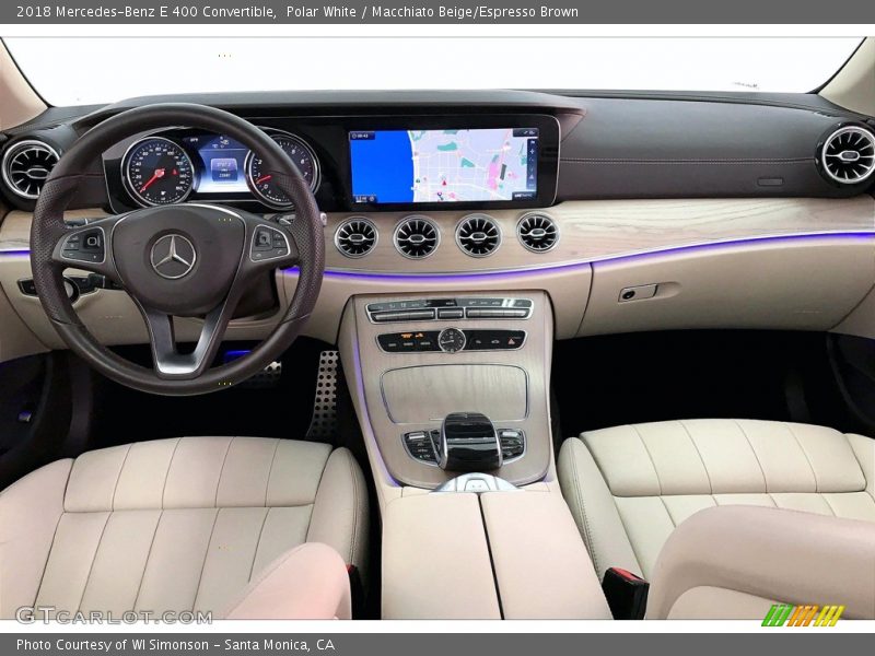 Polar White / Macchiato Beige/Espresso Brown 2018 Mercedes-Benz E 400 Convertible