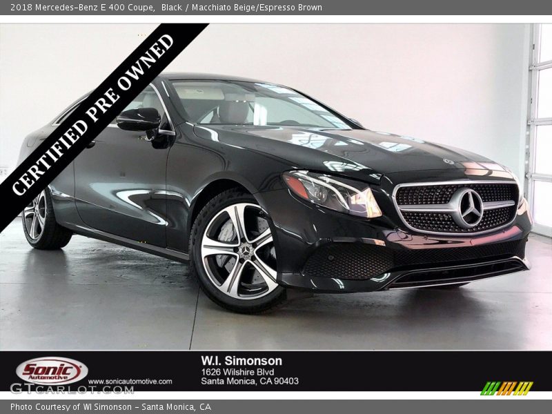 Black / Macchiato Beige/Espresso Brown 2018 Mercedes-Benz E 400 Coupe