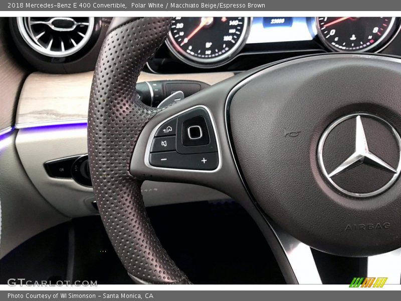 Polar White / Macchiato Beige/Espresso Brown 2018 Mercedes-Benz E 400 Convertible