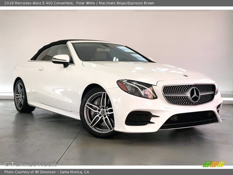 Polar White / Macchiato Beige/Espresso Brown 2018 Mercedes-Benz E 400 Convertible