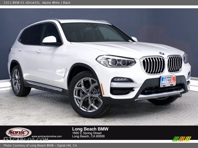 Alpine White / Black 2021 BMW X3 xDrive30i