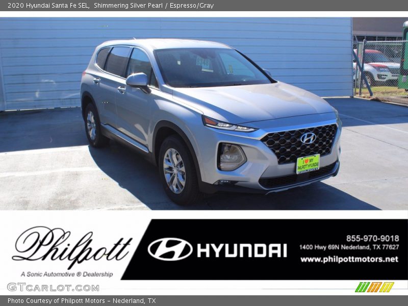 Shimmering Silver Pearl / Espresso/Gray 2020 Hyundai Santa Fe SEL