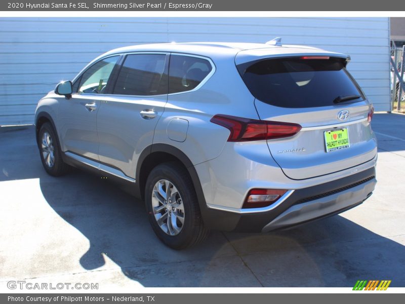 Shimmering Silver Pearl / Espresso/Gray 2020 Hyundai Santa Fe SEL