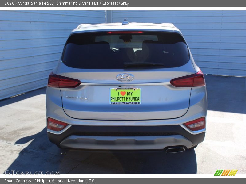 Shimmering Silver Pearl / Espresso/Gray 2020 Hyundai Santa Fe SEL