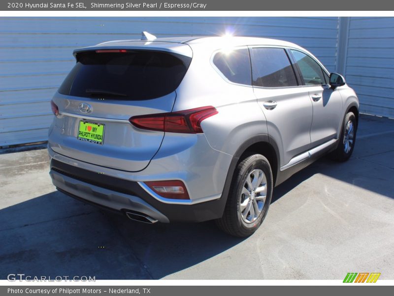 Shimmering Silver Pearl / Espresso/Gray 2020 Hyundai Santa Fe SEL