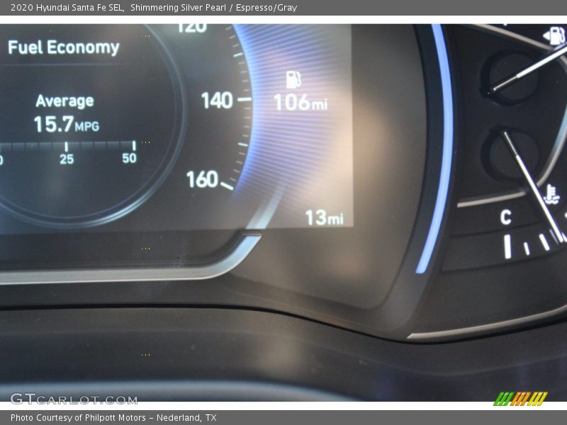 Shimmering Silver Pearl / Espresso/Gray 2020 Hyundai Santa Fe SEL