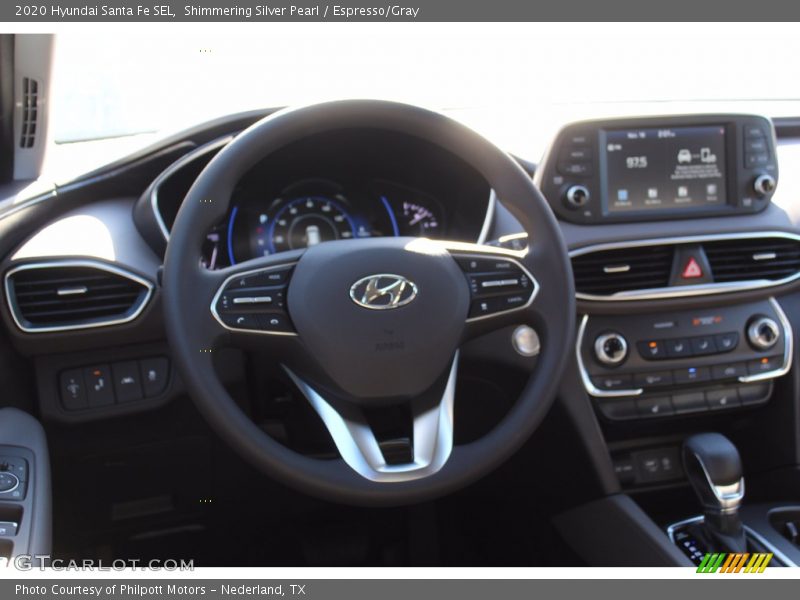Shimmering Silver Pearl / Espresso/Gray 2020 Hyundai Santa Fe SEL