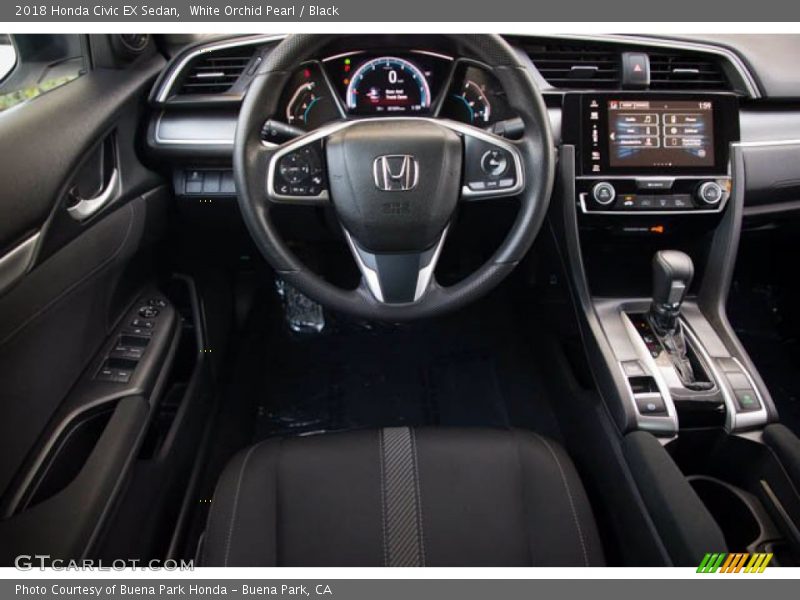 White Orchid Pearl / Black 2018 Honda Civic EX Sedan