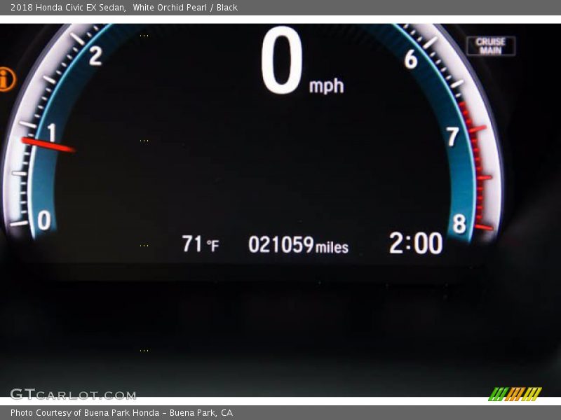 White Orchid Pearl / Black 2018 Honda Civic EX Sedan