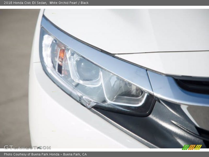 White Orchid Pearl / Black 2018 Honda Civic EX Sedan