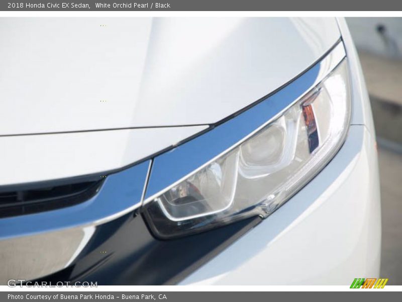 White Orchid Pearl / Black 2018 Honda Civic EX Sedan