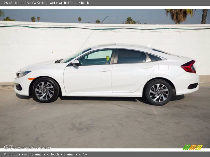 White Orchid Pearl / Black 2018 Honda Civic EX Sedan