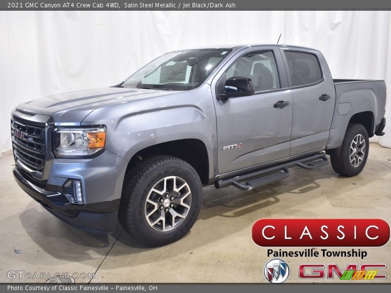 Satin Steel Metallic / Jet Black/Dark Ash 2021 GMC Canyon AT4 Crew Cab 4WD