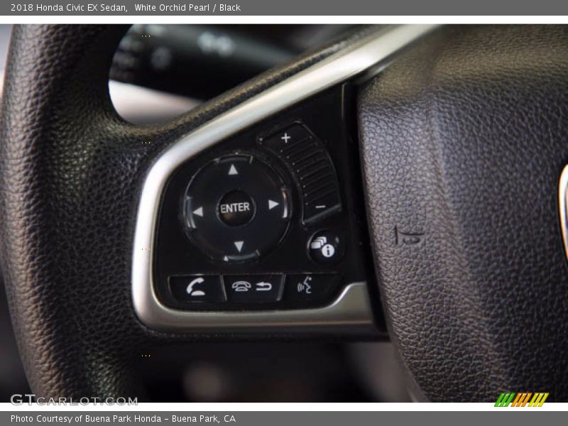 White Orchid Pearl / Black 2018 Honda Civic EX Sedan