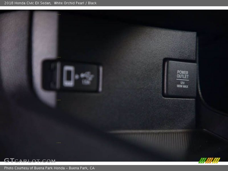 White Orchid Pearl / Black 2018 Honda Civic EX Sedan