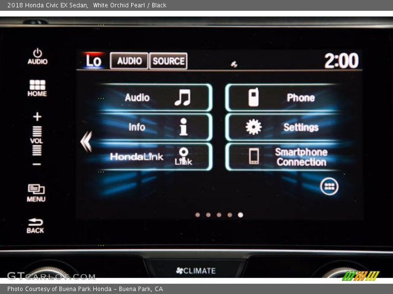 White Orchid Pearl / Black 2018 Honda Civic EX Sedan