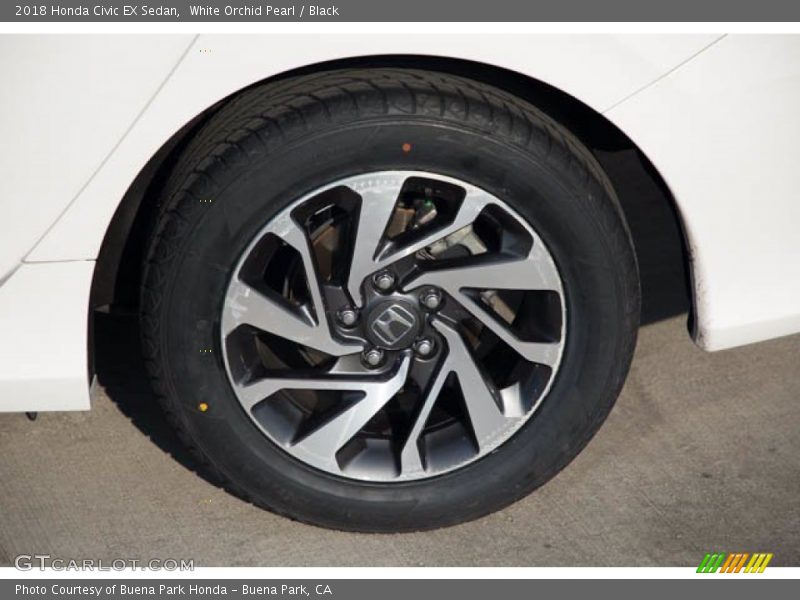 White Orchid Pearl / Black 2018 Honda Civic EX Sedan