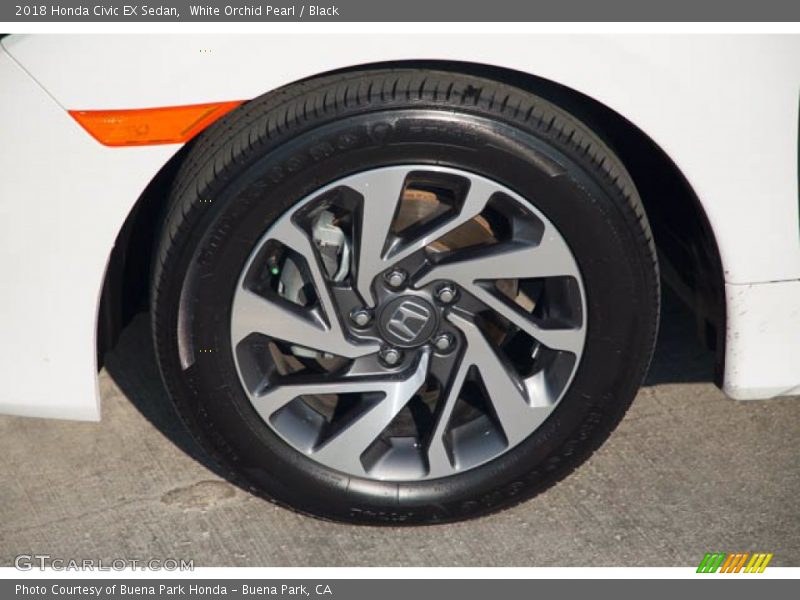 White Orchid Pearl / Black 2018 Honda Civic EX Sedan