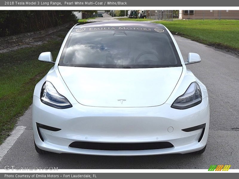 Pearl White Multi-Coat / White/Black 2018 Tesla Model 3 Long Range