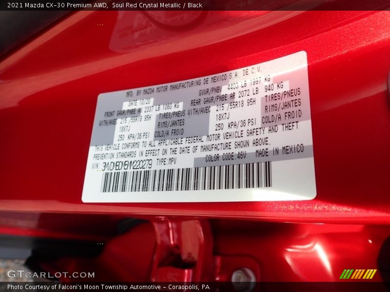 Soul Red Crystal Metallic / Black 2021 Mazda CX-30 Premium AWD