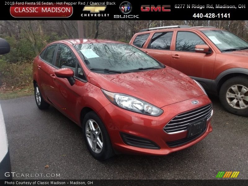 Hot Pepper Red / Charcoal Black 2018 Ford Fiesta SE Sedan