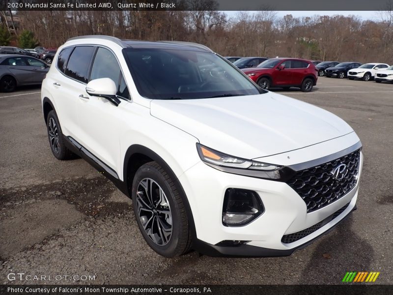 Quartz White / Black 2020 Hyundai Santa Fe Limited AWD
