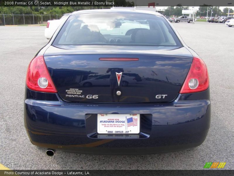 Midnight Blue Metallic / Ebony Black 2008 Pontiac G6 GT Sedan