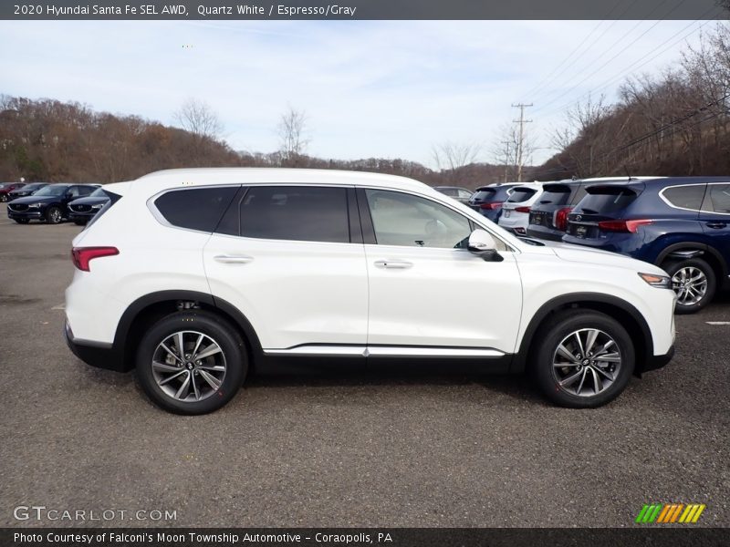 Quartz White / Espresso/Gray 2020 Hyundai Santa Fe SEL AWD