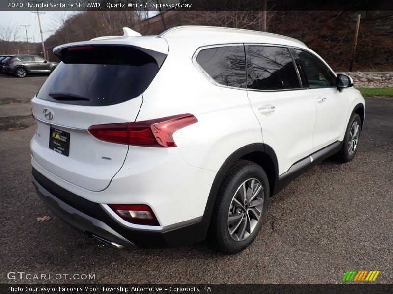 Quartz White / Espresso/Gray 2020 Hyundai Santa Fe SEL AWD