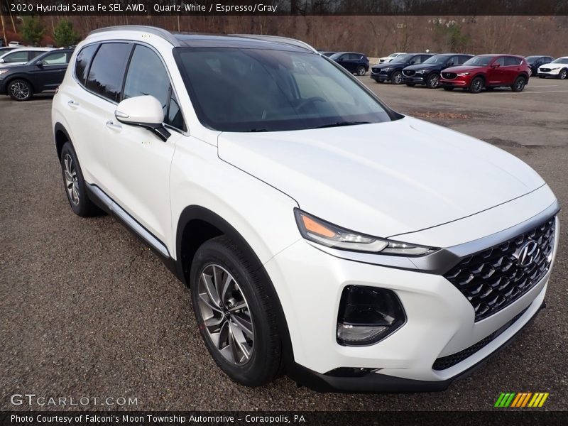 Quartz White / Espresso/Gray 2020 Hyundai Santa Fe SEL AWD