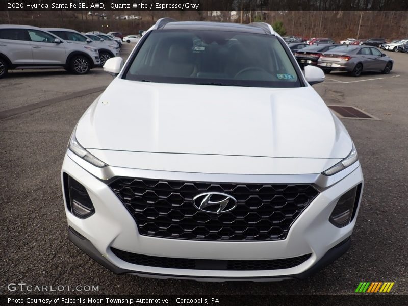 Quartz White / Espresso/Gray 2020 Hyundai Santa Fe SEL AWD